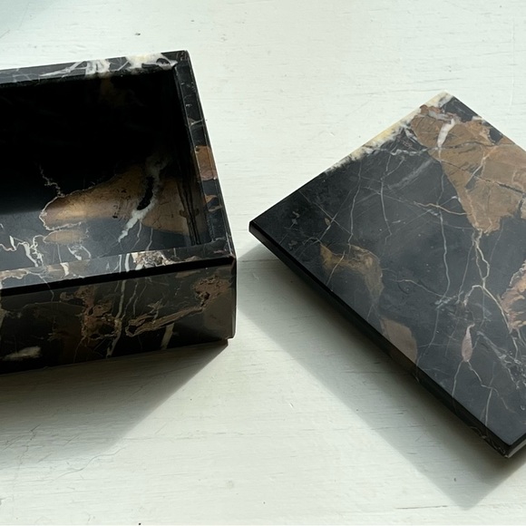 Vintage RARE English Blue John Granite Stone Vase & Box Set - Picture 5 of 16